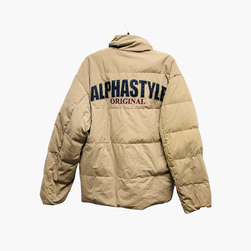 AlphaStyle Beige‎ Puffer Jacket Men’s Size Small